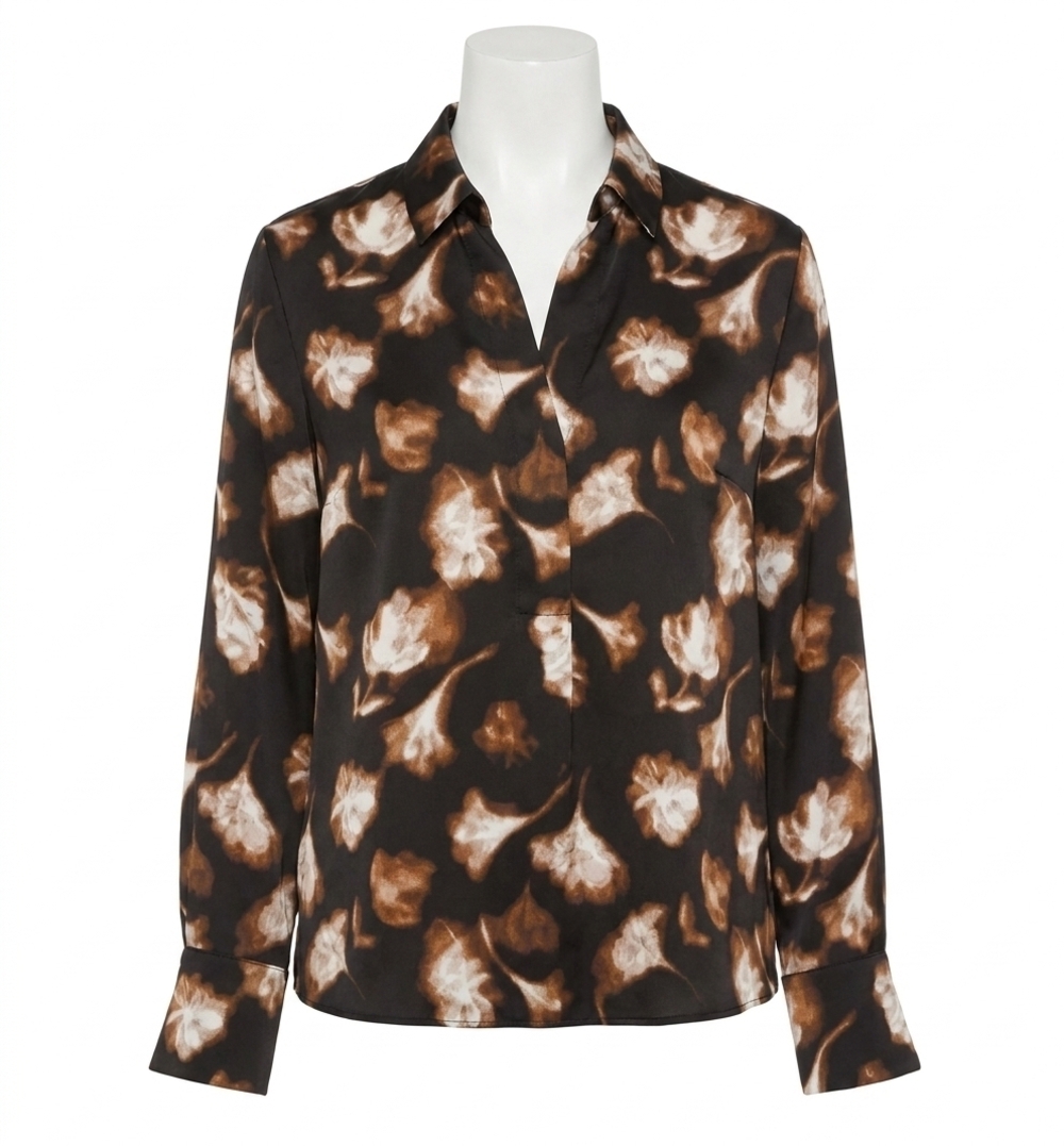 NEW NIC + ZOE golden ginko popover shirt in black multi